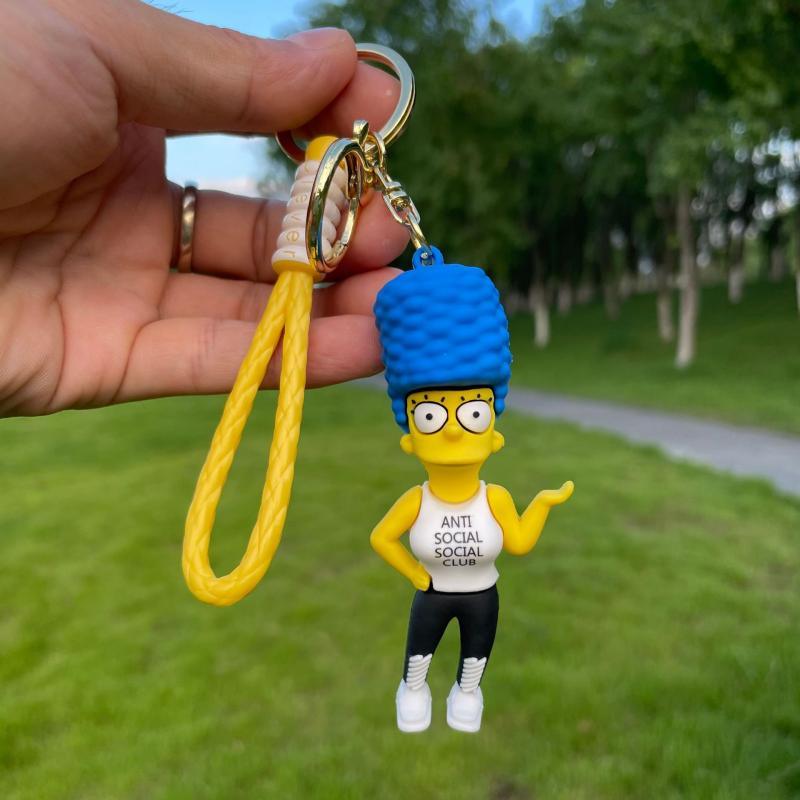 The Simpsons Keychain Cartoon Anime Figure Key Ring Phone Hanging Pendant Kawaii Holder Car Key Chain Birthday Christmas Gift - NERD BEM TRAJADO