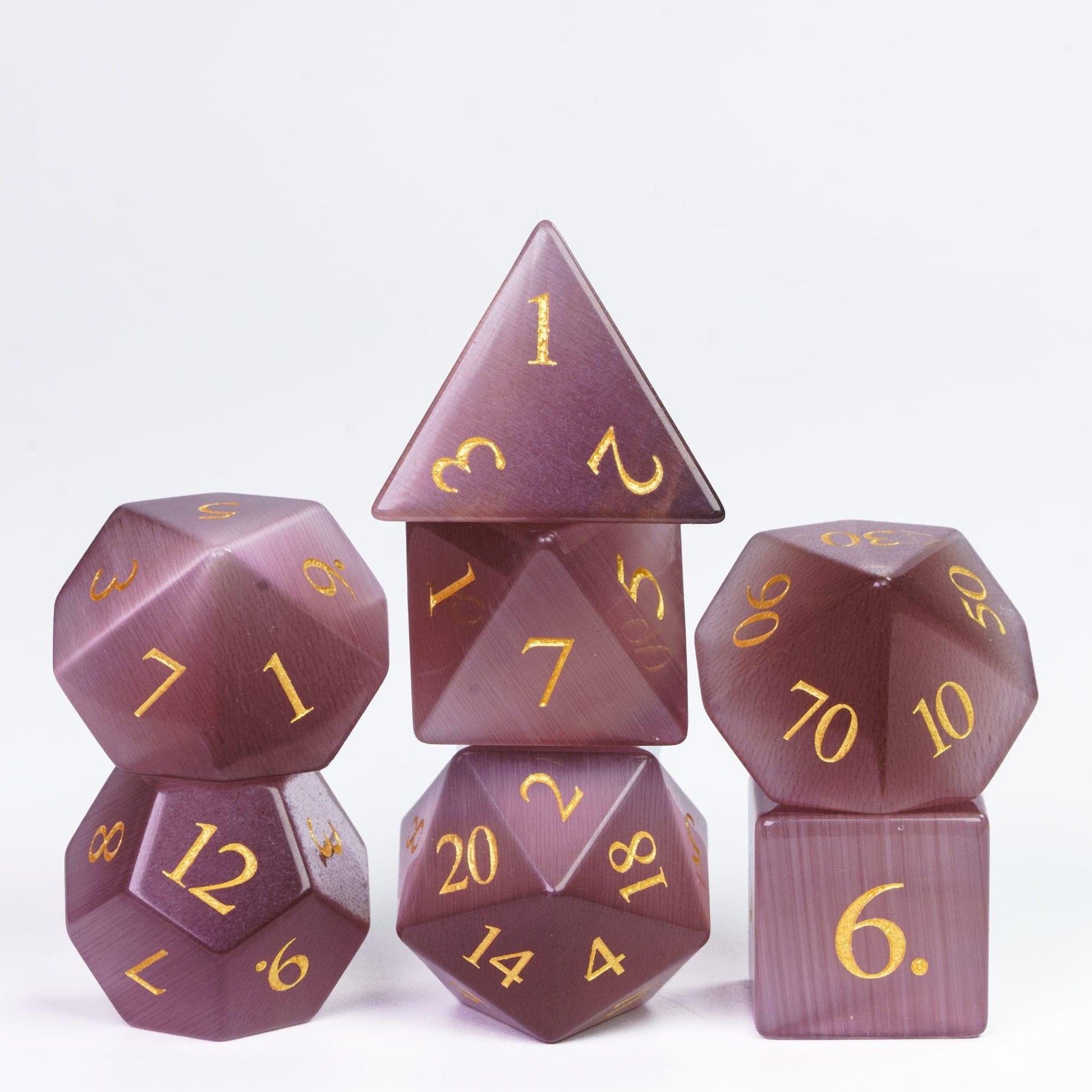 Kit de Dados RPG de Gema Preciosa - Modelo 03 - NERD BEM TRAJADO