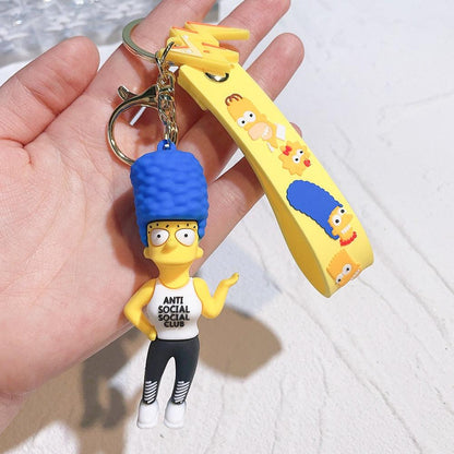 The Simpsons Keychain Cartoon Anime Figure Key Ring Phone Hanging Pendant Kawaii Holder Car Key Chain Birthday Christmas Gift - NERD BEM TRAJADO