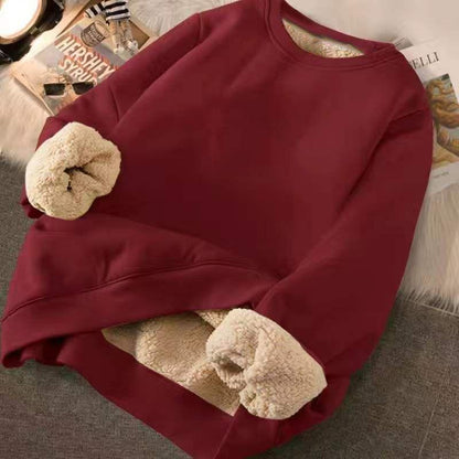 Cashmere Thickened Sweater Women&#39;s Autumn Winter Cashmere Round Neck Red Strawberry Bear Top Winter 2023 Coat Sweater - NERD BEM TRAJADO