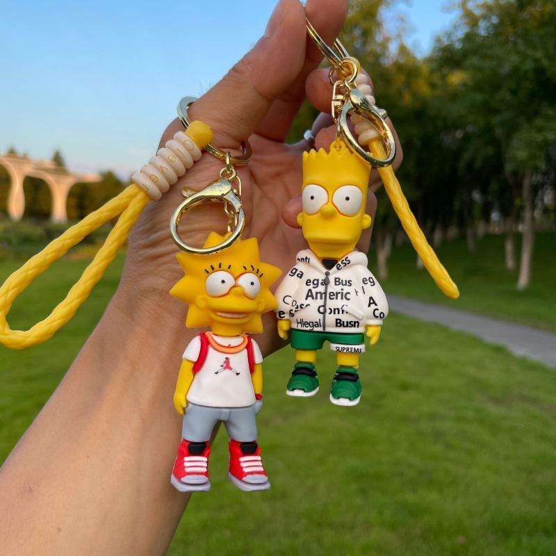 The Simpsons Keychain Cartoon Anime Figure Key Ring Phone Hanging Pendant Kawaii Holder Car Key Chain Birthday Christmas Gift - NERD BEM TRAJADO