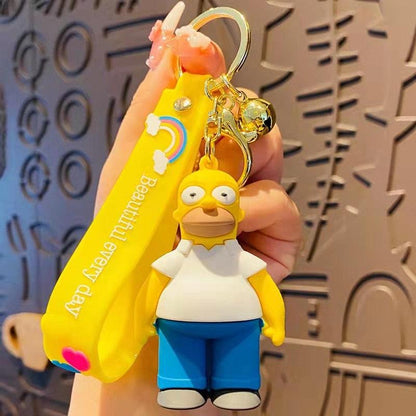 The Simpsons Keychain Cartoon Anime Figure Key Ring Phone Hanging Pendant Kawaii Holder Car Key Chain Birthday Christmas Gift - NERD BEM TRAJADO