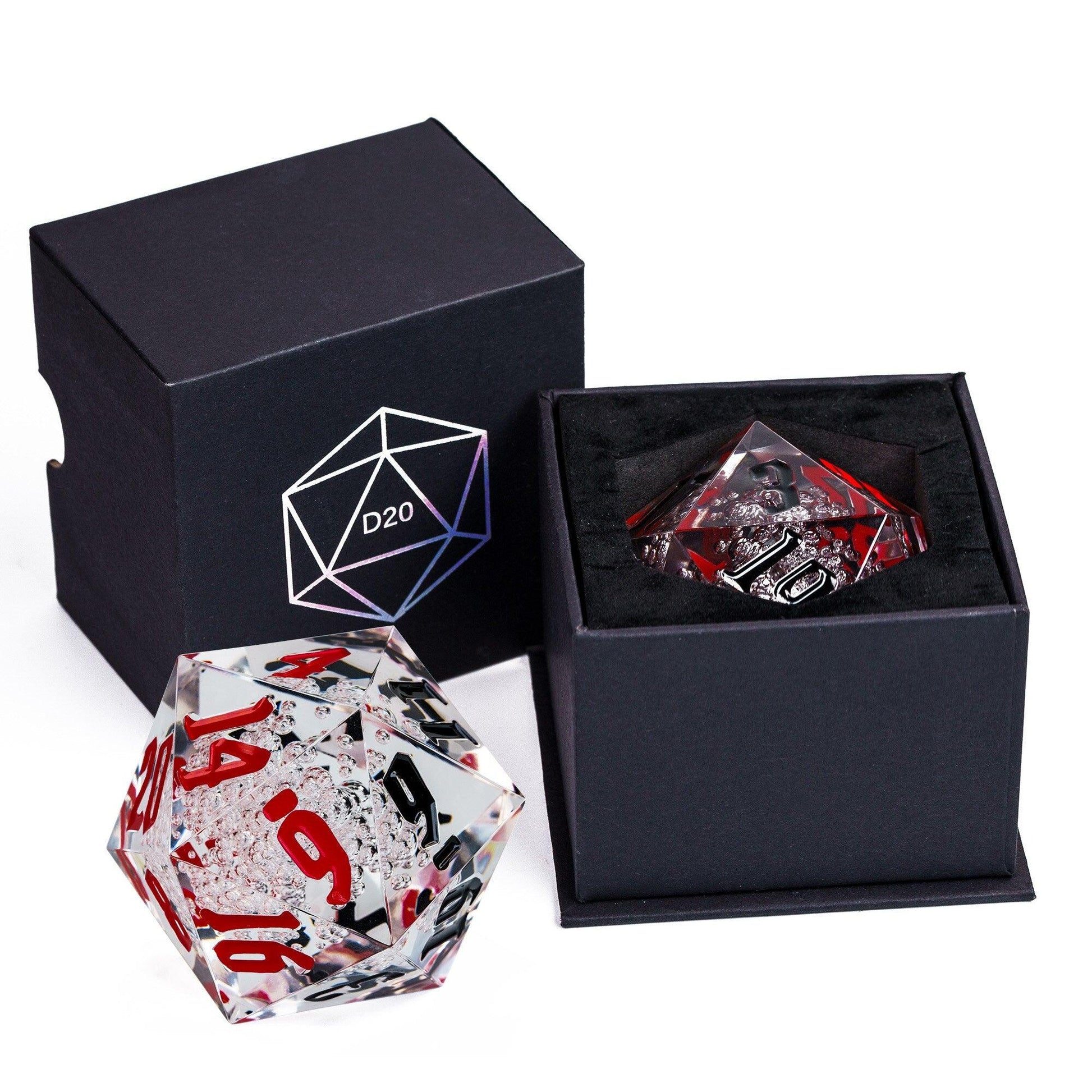 Poludie 1pc Crystal 55mm D20 DND Dice 20 Sides Large Size Polyhedral Dice for Role-Play Game D&amp;D Bar Pub Party RPG Board Games - NERD BEM TRAJADO