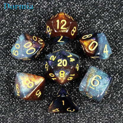 Universe Galaxy DND Dice Set D4-D20 RPG Best Gifts 8 Colors for Choose board game TRPG dice - NERD BEM TRAJADO