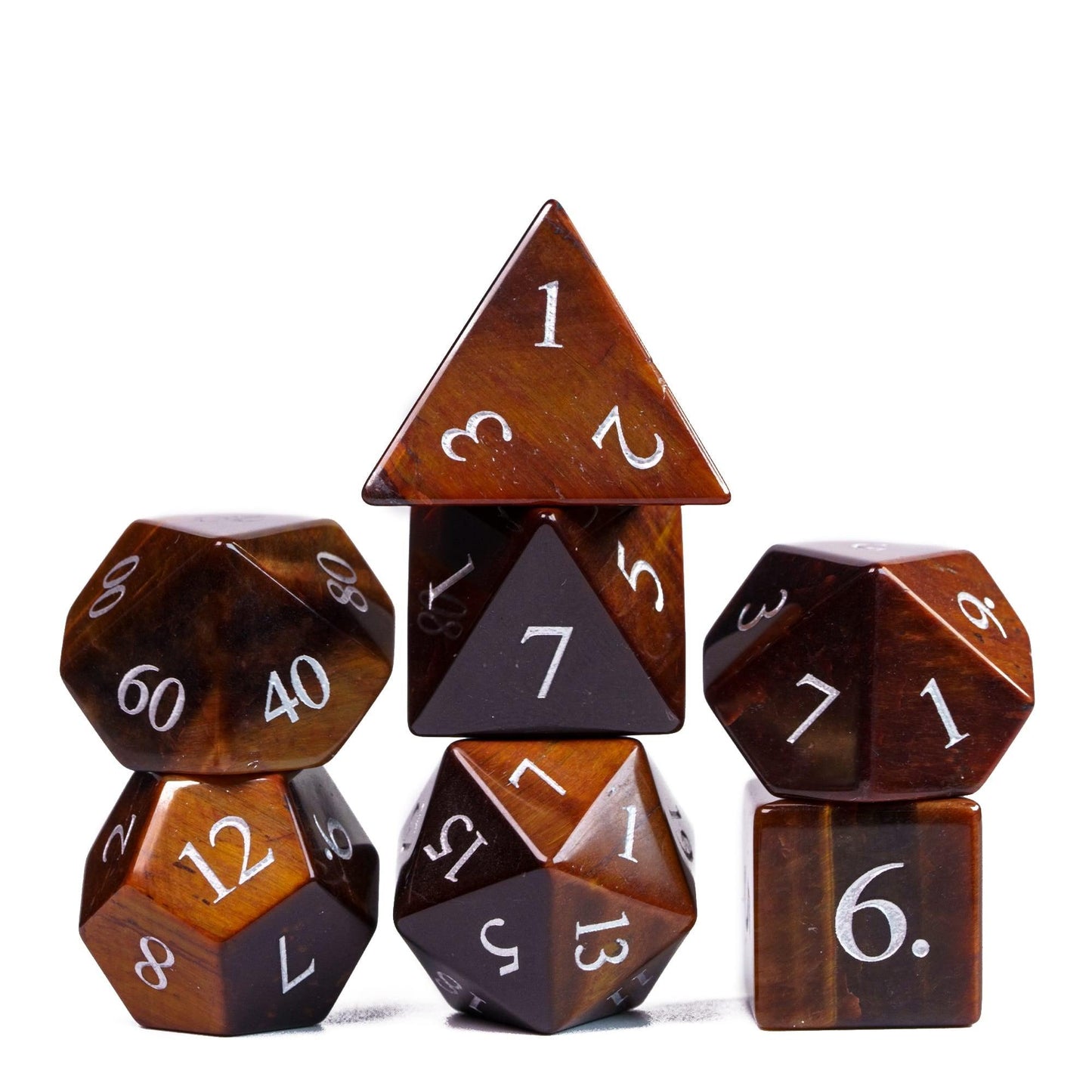 Kit de Dados RPG de Gema Preciosa - Modelo 03 - NERD BEM TRAJADO