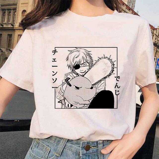 Camiseta Feminina Personagens Chainsaw Man - NERD BEM TRAJADO