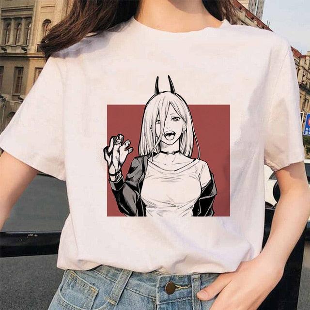 Camiseta Feminina Personagens Chainsaw Man - NERD BEM TRAJADO