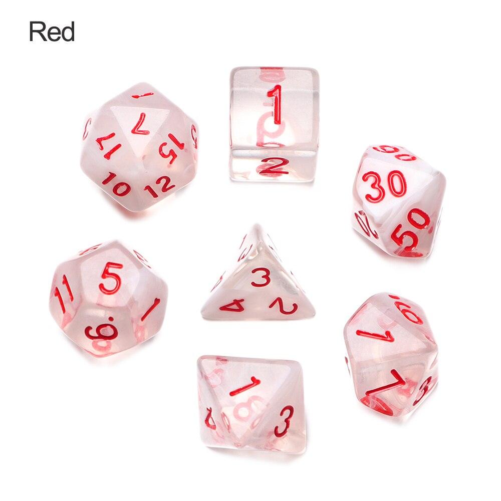 7Pcs/Set Multi-Sided Clear Dice Set Game Dice For RPG DND Accessories Polyhedral Dice For Board Card Game Tarot Supplies - NERD BEM TRAJADO