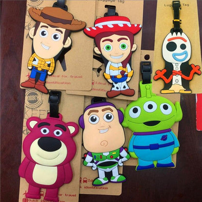 New Arrival Disney Toy Story 4 Woody Jessie Fork Rabbit Buzz Lightyear Strawberry Bear PVC Luggage Tag Tag Travel Toy Figure - NERD BEM TRAJADO