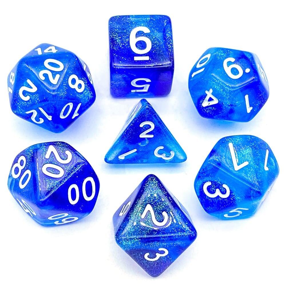 Poludie 7Pcs/Set Flash DND Dice Set D4 D6 D8 D10 D% D12 D20 Polyhedral Dice for Dungeons and Dragons RPG Board Game MTG D&amp;D - NERD BEM TRAJADO