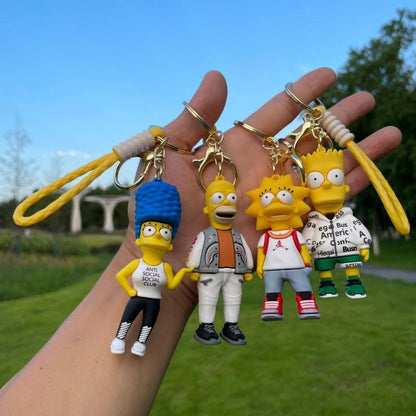 The Simpsons Keychain Cartoon Anime Figure Key Ring Phone Hanging Pendant Kawaii Holder Car Key Chain Birthday Christmas Gift - NERD BEM TRAJADO