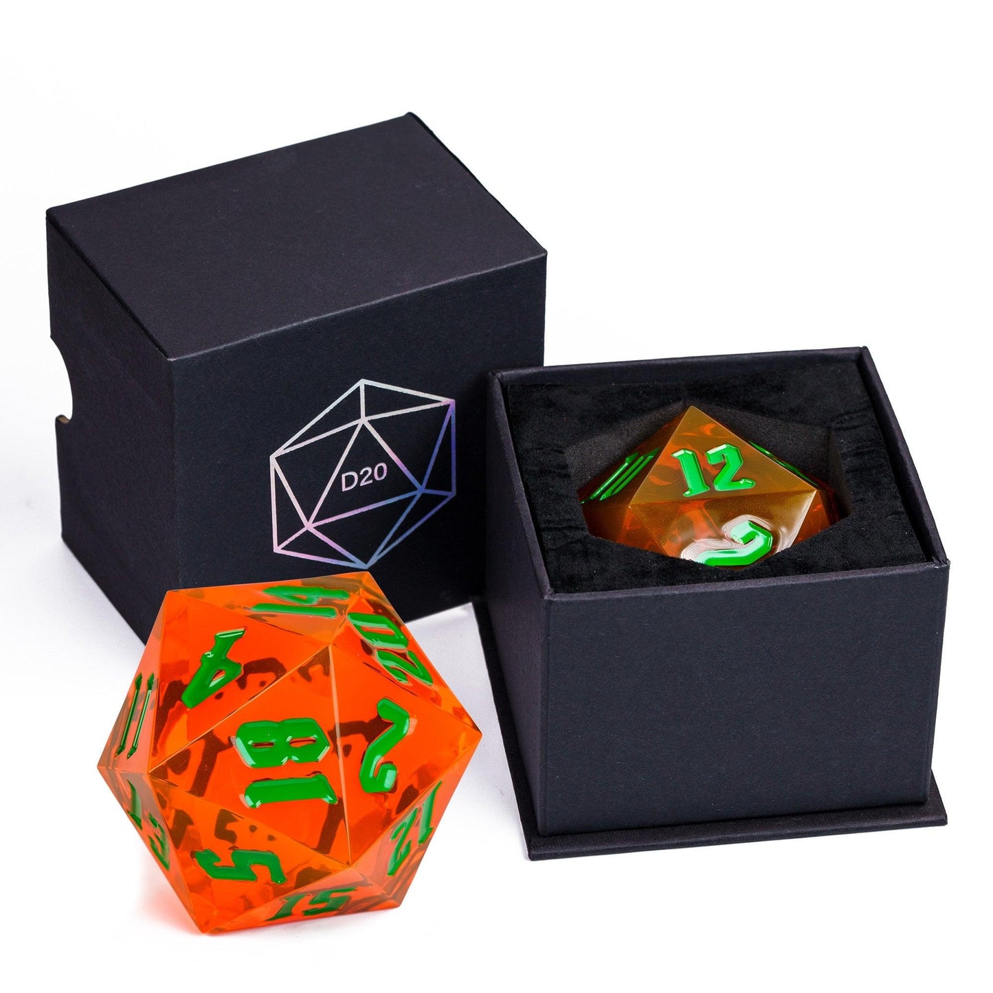 Poludie 1pc Crystal 55mm D20 DND Dice 20 Sides Large Size Polyhedral Dice for Role-Play Game D&amp;D Bar Pub Party RPG Board Games - NERD BEM TRAJADO