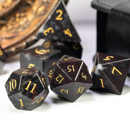 Kit de Dados RPG de Obsidiana - Modelo 05 - NERD BEM TRAJADO