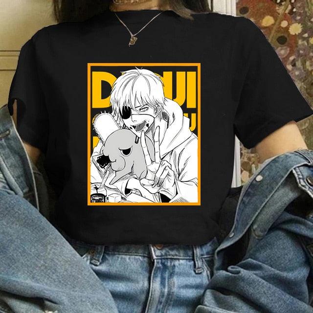 Camiseta Feminina Personagens Chainsaw Man - NERD BEM TRAJADO