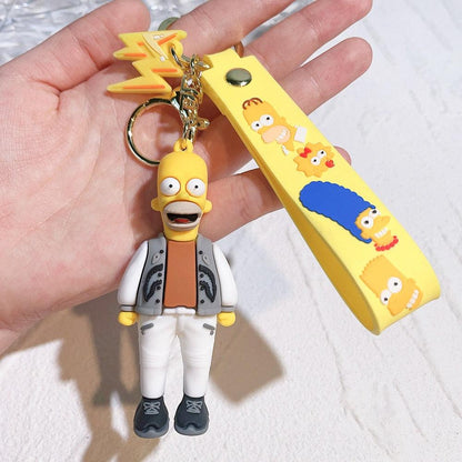 The Simpsons Keychain Cartoon Anime Figure Key Ring Phone Hanging Pendant Kawaii Holder Car Key Chain Birthday Christmas Gift - NERD BEM TRAJADO