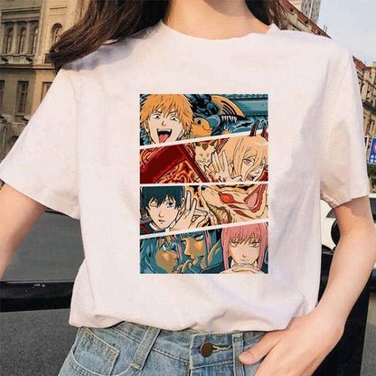 Camiseta Feminina Personagens Chainsaw Man - NERD BEM TRAJADO