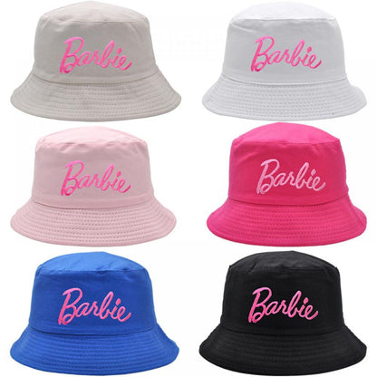 Fashion Barbie Fisherman Hat Kawaii Girls Embroidery Letter Women Outdoor Sunscreen Cap Summer Casual Beach Sunshade Caps Gifts - NERD BEM TRAJADO