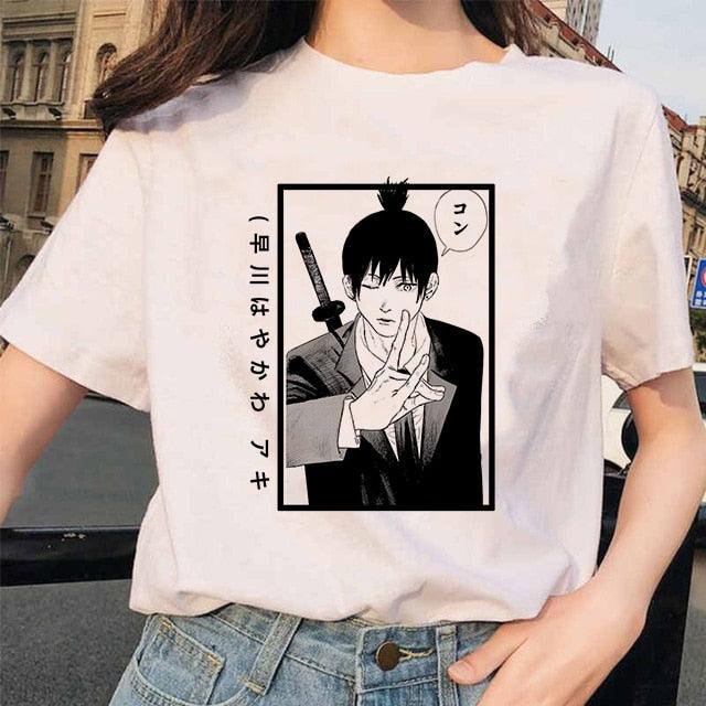 Camiseta Feminina Personagens Chainsaw Man - NERD BEM TRAJADO