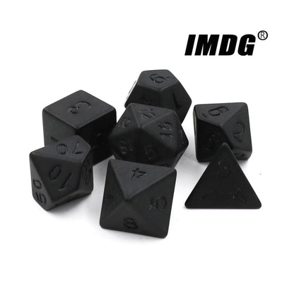 IMDG 7pcs/set Black RPG Dice Set New Personality Unprinted Polyhedron Cubes DND Board Game Digital Dice - NERD BEM TRAJADO