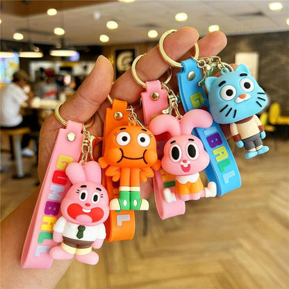 Cute Cat Keychain for Car Keys Anime Accessories Rabbit Key Chain Animal Keychains Women Men Doll Keyring Friends Holiday Gifts - NERD BEM TRAJADO