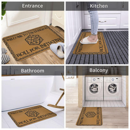 Welcome To The Dungeons Roll For InitiativeBathroom Mat Dnd Game Doormat Kitchen Carpet Balcony Rug Home Decor - NERD BEM TRAJADO