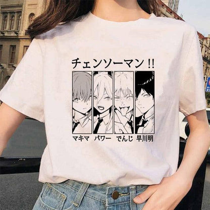 Camiseta Feminina Personagens Chainsaw Man - NERD BEM TRAJADO