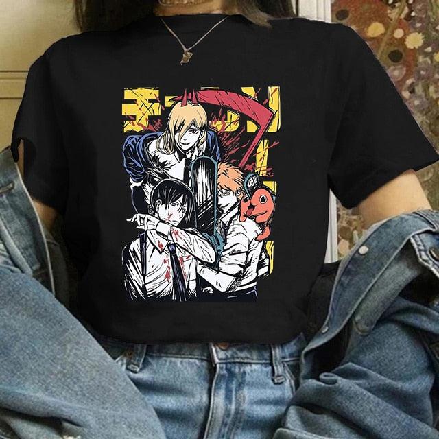 Camiseta Feminina Personagens Chainsaw Man - NERD BEM TRAJADO