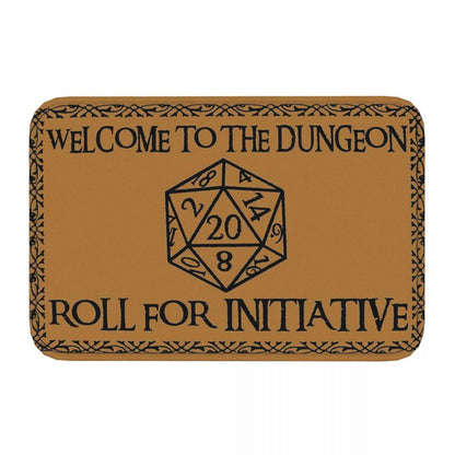 Welcome To The Dungeons Roll For InitiativeBathroom Mat Dnd Game Doormat Kitchen Carpet Balcony Rug Home Decor - NERD BEM TRAJADO