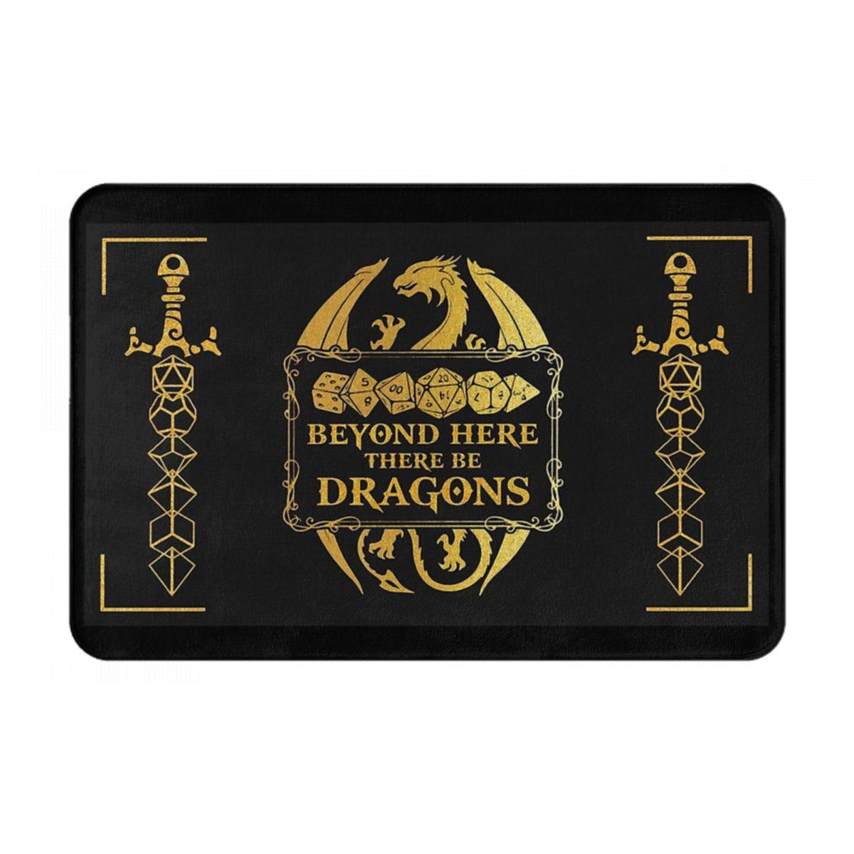 Beyond Here There Be Dragons Bathroom Non-Slip Carpet Dnd Game Bedroom Mat Welcome Doormat Floor Decoration Rug - NERD BEM TRAJADO