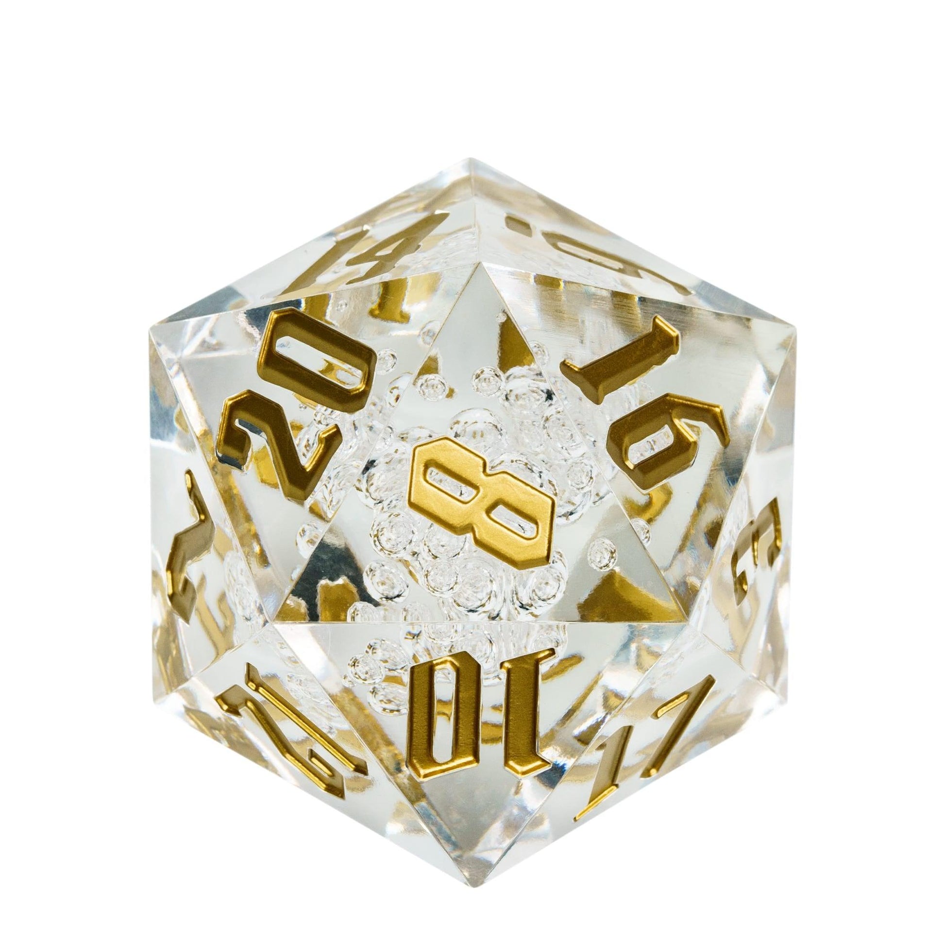 Poludie 1pc Crystal 55mm D20 DND Dice 20 Sides Large Size Polyhedral Dice for Role-Play Game D&amp;D Bar Pub Party RPG Board Games - NERD BEM TRAJADO