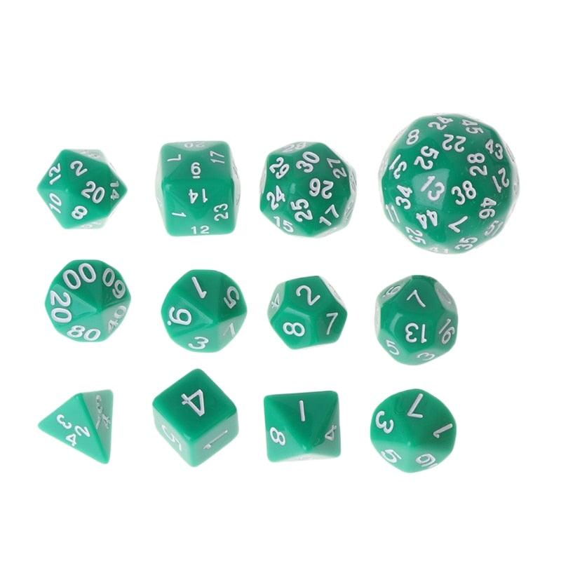 12pcs/Set Multi-sided Polyhedral Dice D4 D6 D8 D10 D12 D20 D24 D30 D60 - NERD BEM TRAJADO