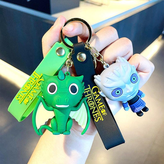 Cartoon Cute Green, Gray, Yellow Small Dinosaur Shaped Couple Keychain Small Gift - NERD BEM TRAJADO