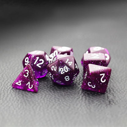 7Pcs/Set Purple and Red Starry Sky DND Dice D&amp;D COC Dice D4 D6 D8 D10 D% D12 D20 Table Games MTG RPG Dice Set - NERD BEM TRAJADO