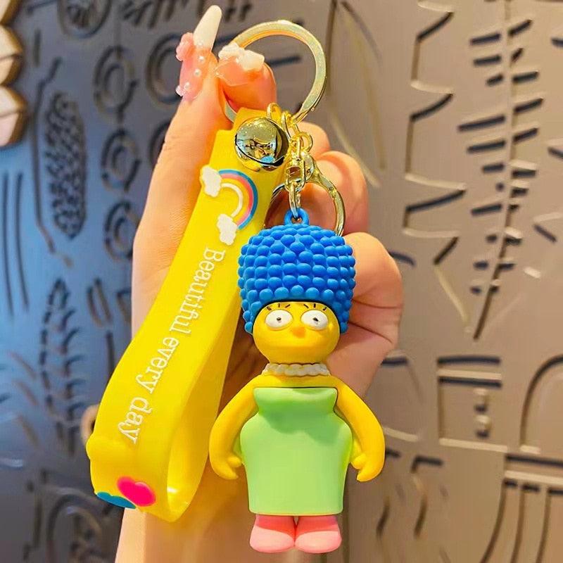 The Simpsons Keychain Cartoon Anime Figure Key Ring Phone Hanging Pendant Kawaii Holder Car Key Chain Birthday Christmas Gift - NERD BEM TRAJADO