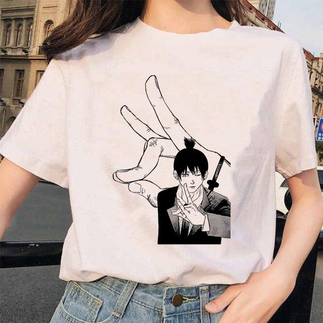 Camiseta Feminina Personagens Chainsaw Man - NERD BEM TRAJADO