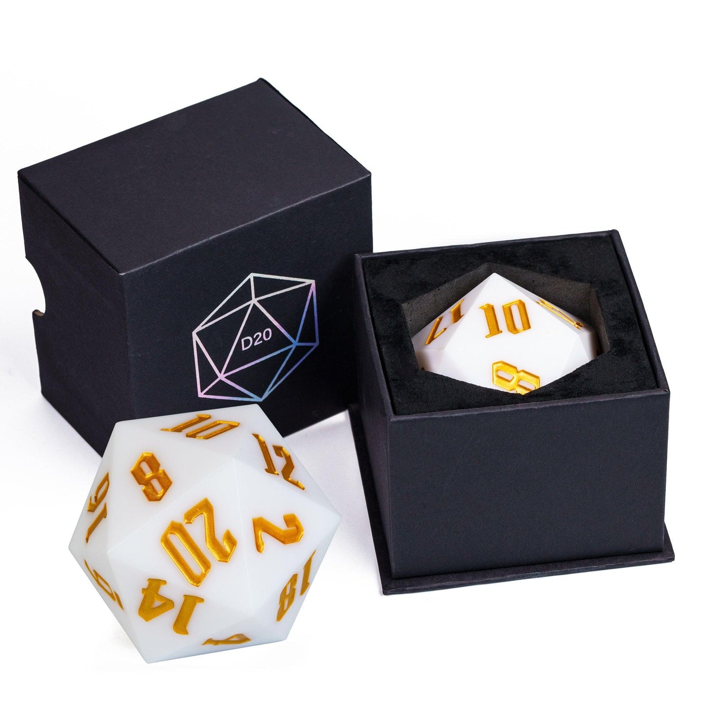 Poludie 1pc Crystal 55mm D20 DND Dice 20 Sides Large Size Polyhedral Dice for Role-Play Game D&amp;D Bar Pub Party RPG Board Games - NERD BEM TRAJADO