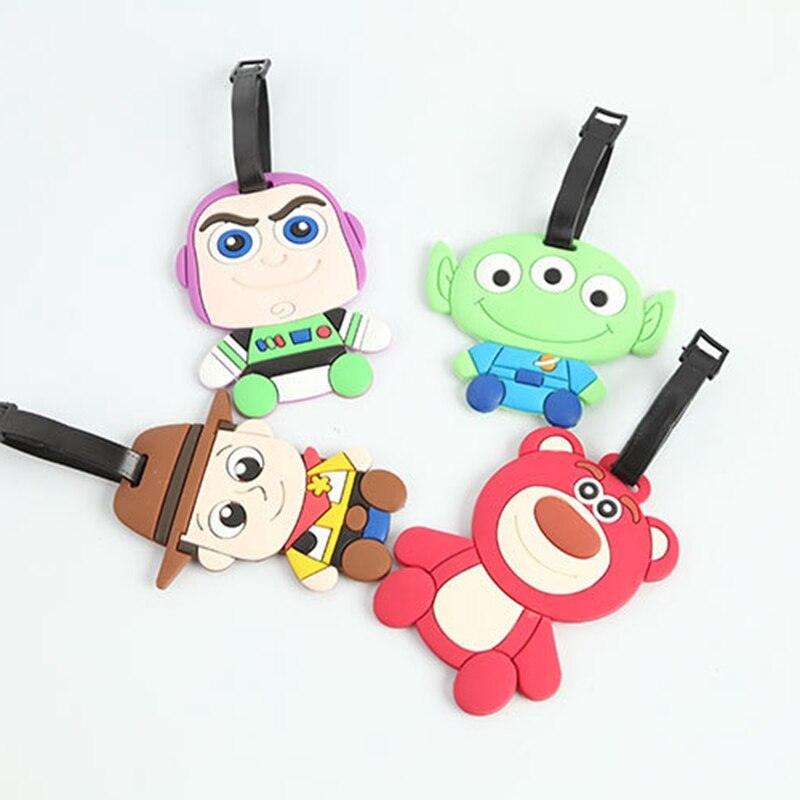 New Arrival Disney Toy Story 4 Woody Jessie Fork Rabbit Buzz Lightyear Strawberry Bear PVC Luggage Tag Tag Travel Toy Figure - NERD BEM TRAJADO