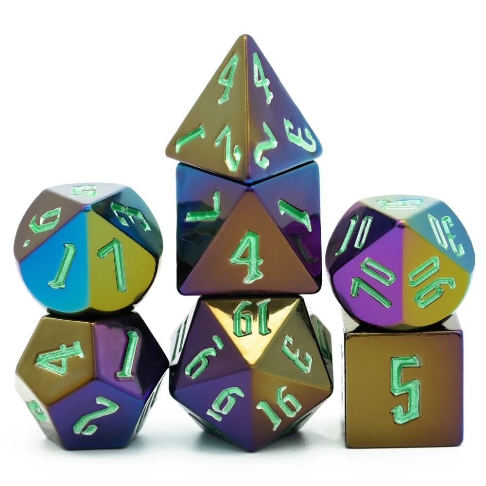 Poludie 7Pcs/Set Semi-hand DND Dice Set New D4~D20 Polyhedral Dice for WarHammer Role Playing Game MTG D&amp;D RPG Table Games - NERD BEM TRAJADO