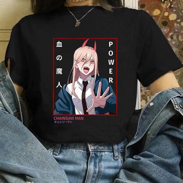 Camiseta Feminina Personagens Chainsaw Man - NERD BEM TRAJADO