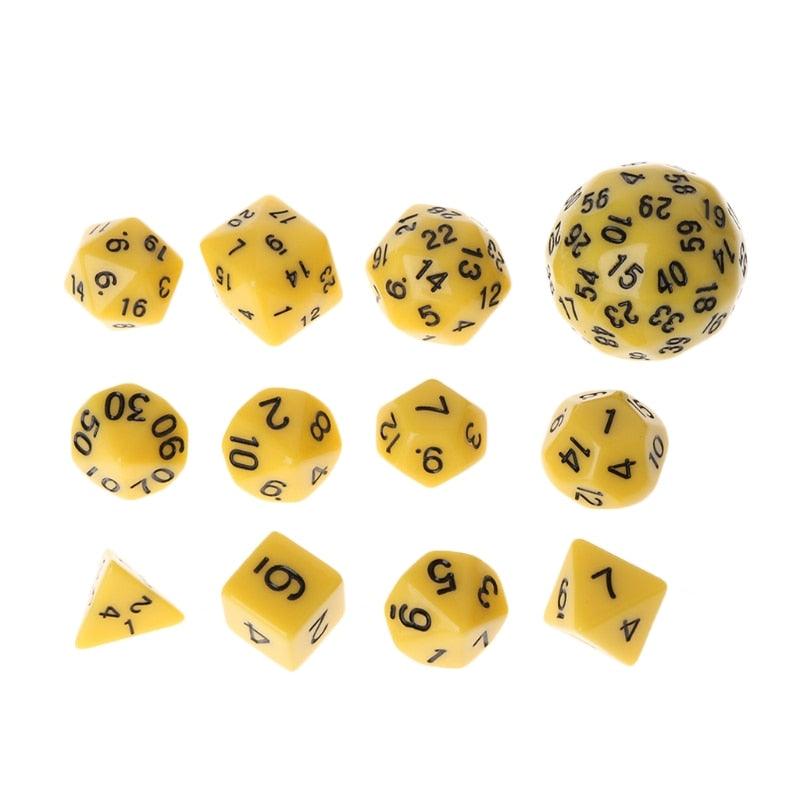 12pcs/Set Multi-sided Polyhedral Dice D4 D6 D8 D10 D12 D20 D24 D30 D60 - NERD BEM TRAJADO