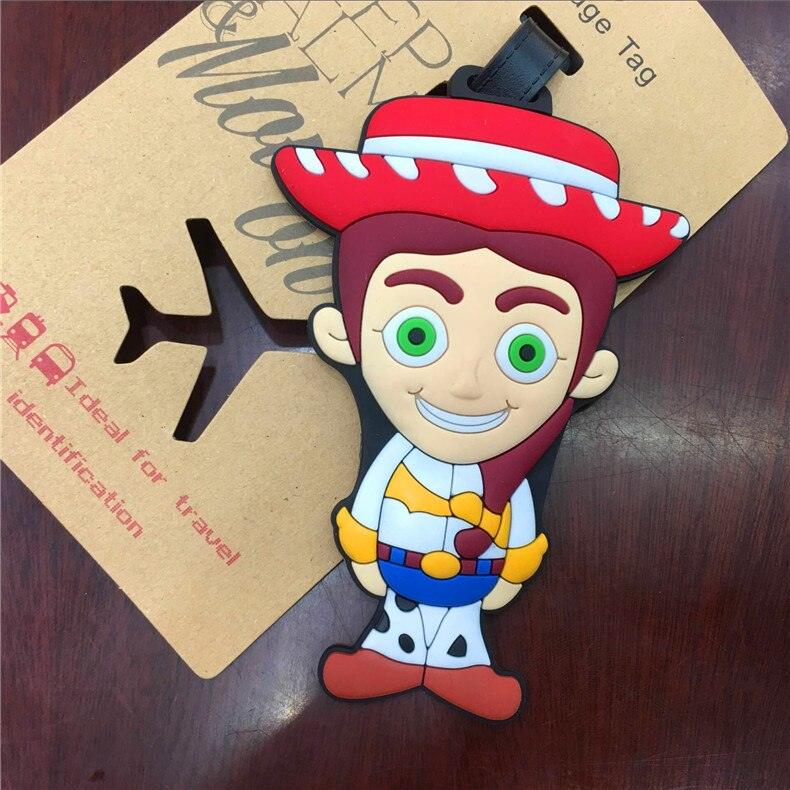 New Arrival Disney Toy Story 4 Woody Jessie Fork Rabbit Buzz Lightyear Strawberry Bear PVC Luggage Tag Tag Travel Toy Figure - NERD BEM TRAJADO