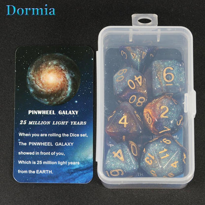 Universe Galaxy DND Dice Set D4-D20 RPG Best Gifts 8 Colors for Choose board game TRPG dice - NERD BEM TRAJADO