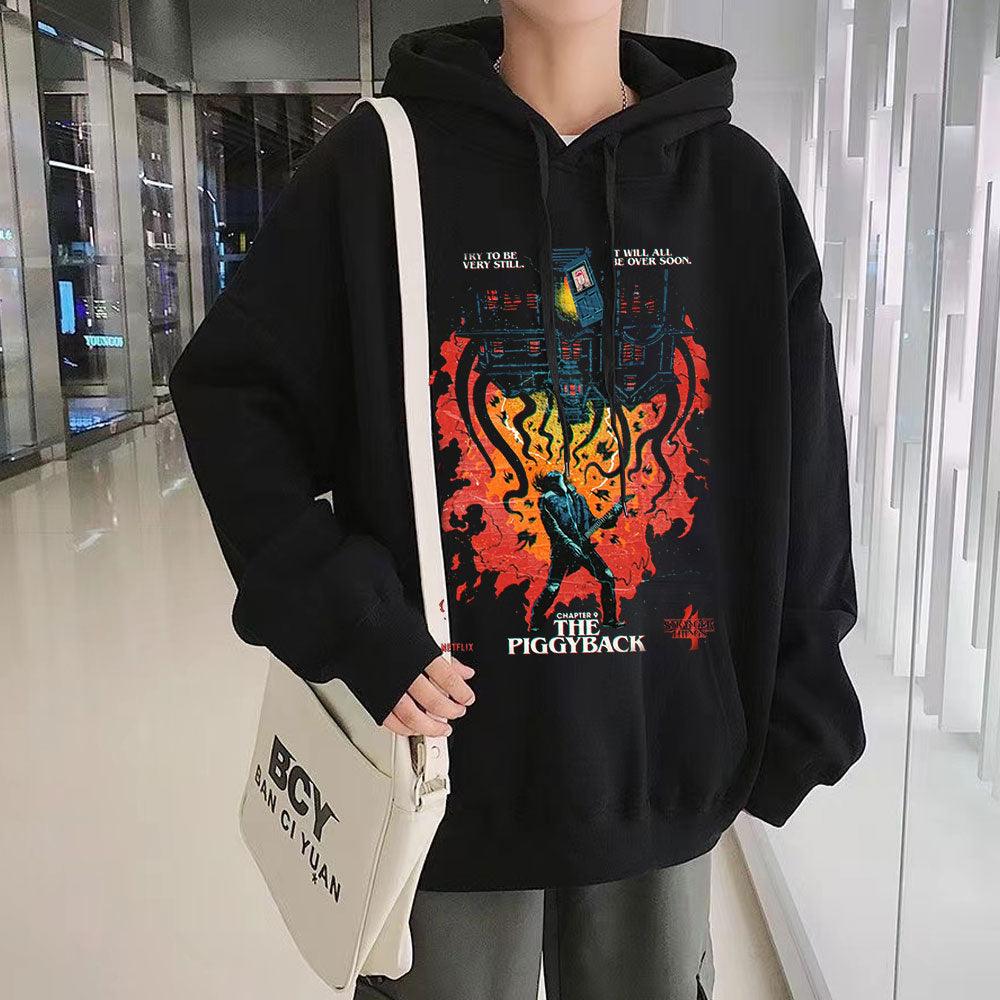 Men&#39;s Clothing Tracksuit Simple Design Loose Hoodies Oversized Hooded Sweatshirt with Print Pullover Harajuku Punk Streetwear - NERD BEM TRAJADO