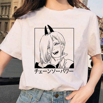 Camiseta Feminina Personagens Chainsaw Man - NERD BEM TRAJADO