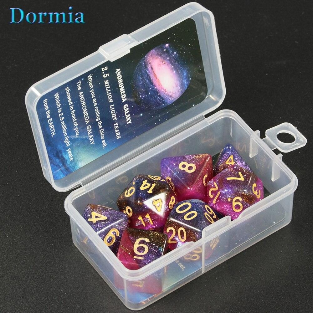 Universe Galaxy DND Dice Set D4-D20 RPG Best Gifts 8 Colors for Choose board game TRPG dice - NERD BEM TRAJADO