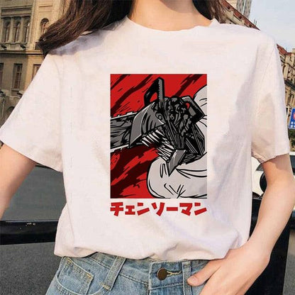 Camiseta Feminina Personagens Chainsaw Man - NERD BEM TRAJADO