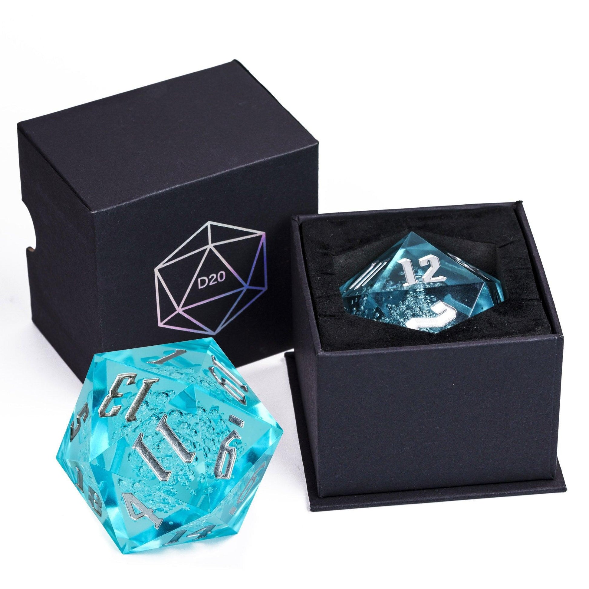 Poludie 1pc Crystal 55mm D20 DND Dice 20 Sides Large Size Polyhedral Dice for Role-Play Game D&amp;D Bar Pub Party RPG Board Games - NERD BEM TRAJADO