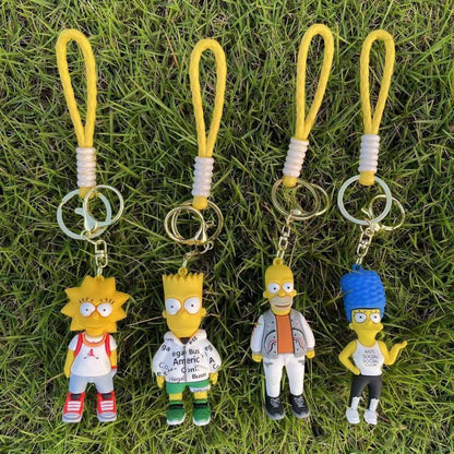 The Simpsons Keychain Cartoon Anime Figure Key Ring Phone Hanging Pendant Kawaii Holder Car Key Chain Birthday Christmas Gift - NERD BEM TRAJADO