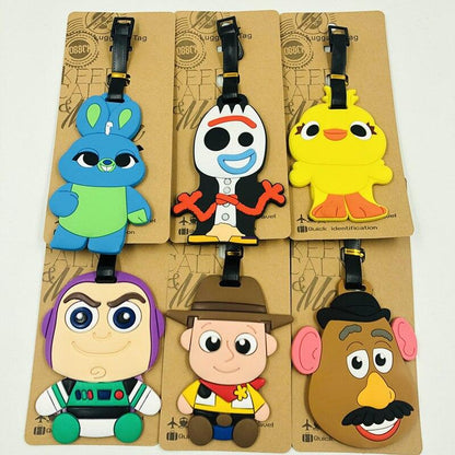 New Arrival Disney Toy Story 4 Woody Jessie Fork Rabbit Buzz Lightyear Strawberry Bear PVC Luggage Tag Tag Travel Toy Figure - NERD BEM TRAJADO