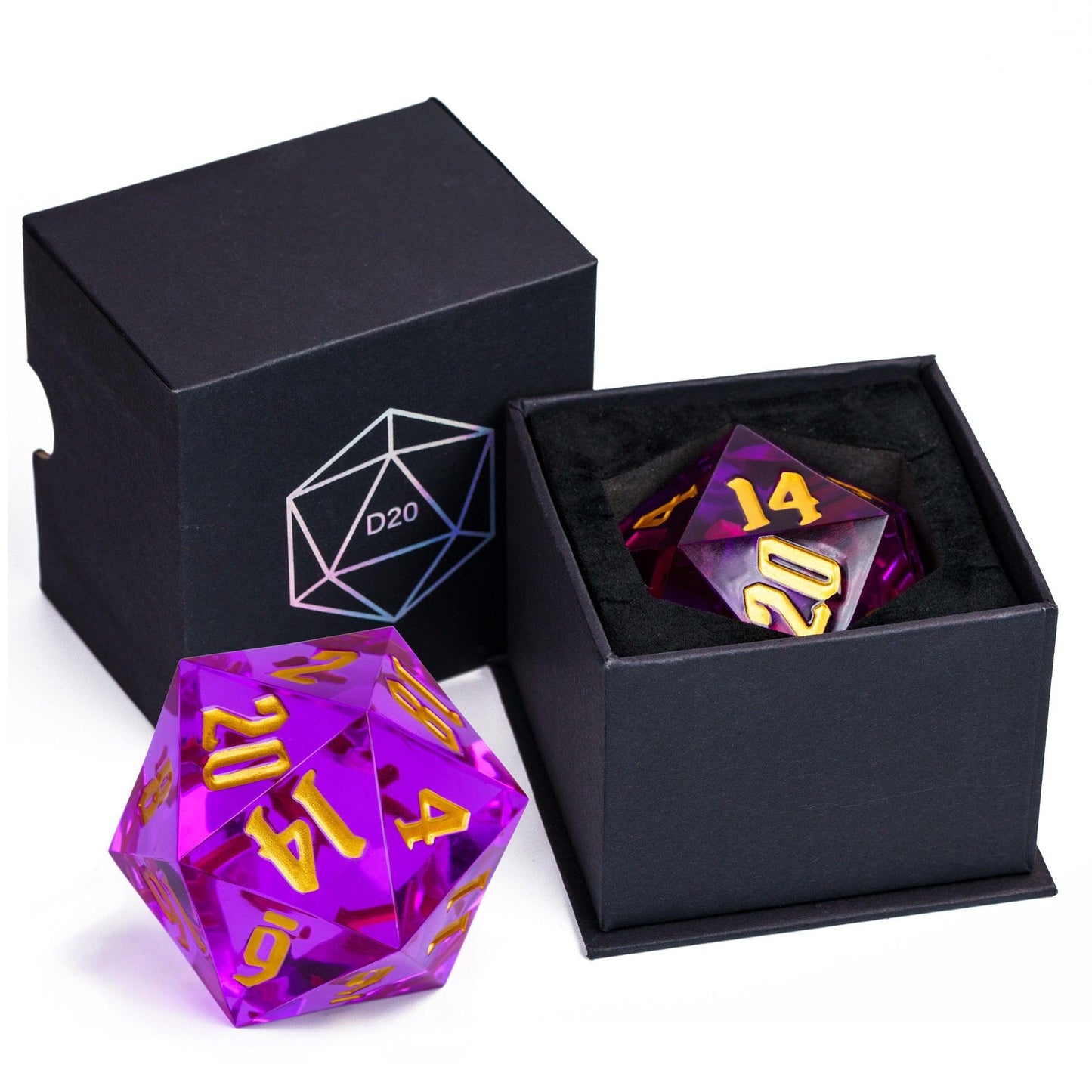 Poludie 1pc Crystal 55mm D20 DND Dice 20 Sides Large Size Polyhedral Dice for Role-Play Game D&amp;D Bar Pub Party RPG Board Games - NERD BEM TRAJADO